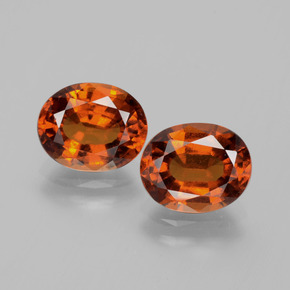 Granada hessonita laranja natural 4,27ct, corte oval, VS