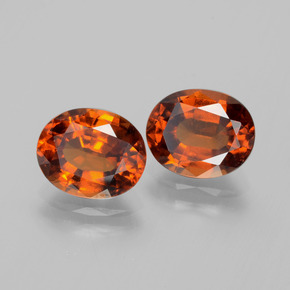 Granada hessonita laranja natural 4,27ct, corte oval, VS