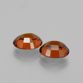 Granada hessonita laranja natural 4,27ct, corte oval, VS