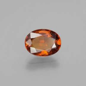 Granada hessonita laranja natural 2,05ct, corte oval, VS