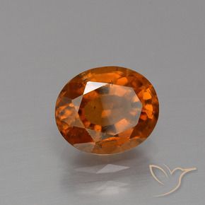 granada hessonita laranja avermelhado Natural 2.11ct, oval, VS-SI