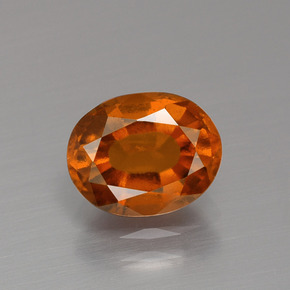 Granada Hessonita laranja canela Natural 2.15ct, Corte Oval, VS