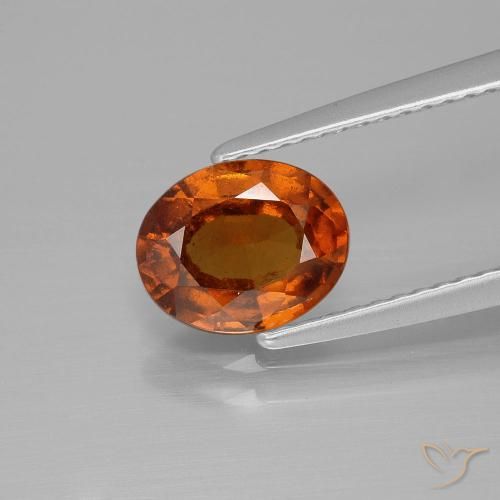 1.65ct Natural Laranja Profundo granada hessonita, oval, VS