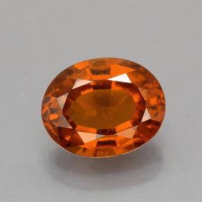 Granada Hessonita âmbar laranja Natural 1.86ct, Corte Oval, VS