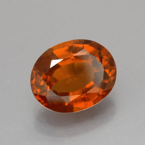 Granada Hessonita âmbar laranja Natural 1.86ct, Corte Oval, VS
