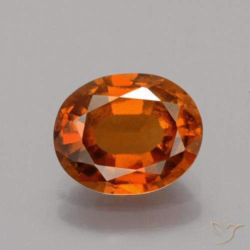 1.76ct Natural laranja avermelhado granada hessonita, oval, VS