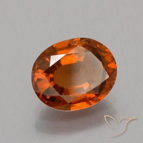 granada hessonita laranja avermelhado Natural 1.76ct, oval, VS