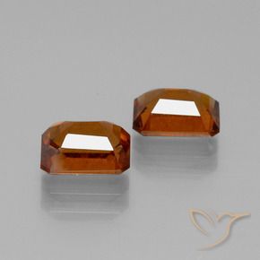 Pedras preciosas de granada hessonita Laranja médio-escuro natural de 2.50 ct, Corte Octógono / Esmeralda, VS