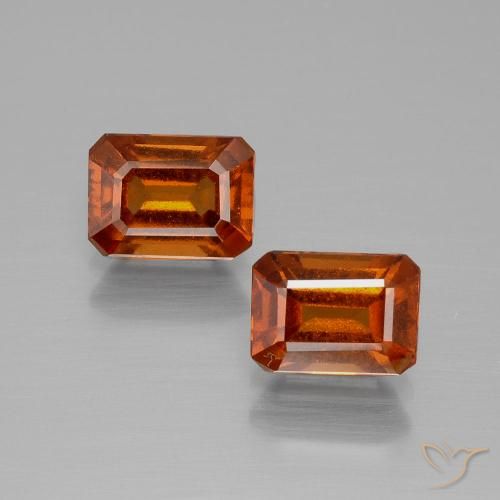 2.59ctw Natural Laranja médio-escuro granada hessonita, Corte Esmeralda, VS