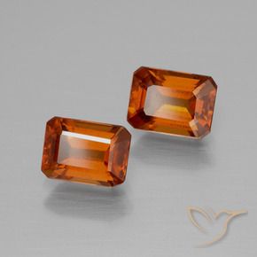 Pedras preciosas de granada hessonita Laranja médio-escuro natural de 2.59 ct, Corte Octógono / Esmeralda, VS
