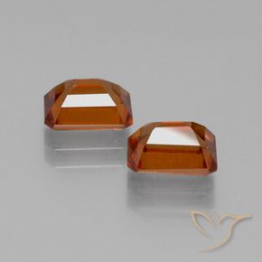 Pedras preciosas de granada hessonita Laranja médio-escuro natural de 2.59 ct, Corte Octógono / Esmeralda, VS