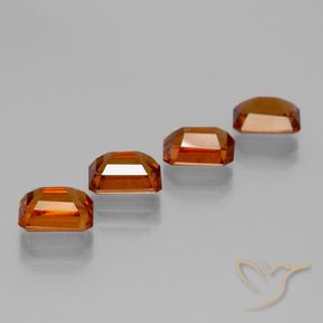 Pedras preciosas de granada hessonita Laranja Profundo natural de 4.79 ct, Corte Octógono / Esmeralda, VS