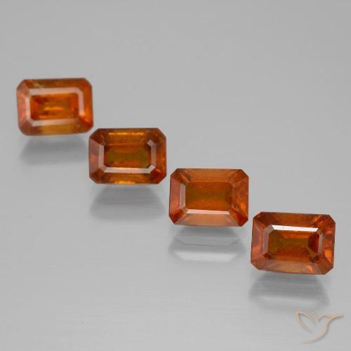 5.05ctw Natural Laranja Médio granada hessonita, Corte Esmeralda, VS-SI