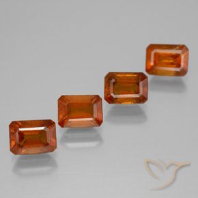 Pedras preciosas de granada hessonita Laranja Médio natural de 5.05 ct, Corte Octógono / Esmeralda, VS-SI