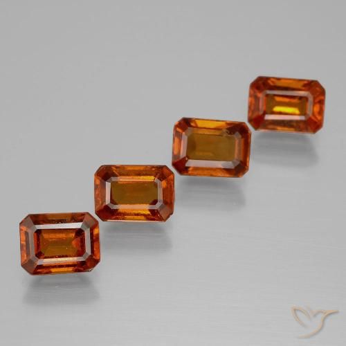 4.49ctw Natural Laranja Médio granada hessonita, Corte Esmeralda, VS