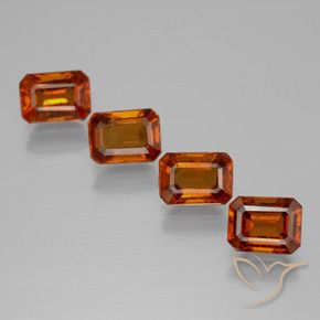 Pedras preciosas de granada hessonita Laranja Médio natural de 4.49 ct, Corte Octógono / Esmeralda, VS