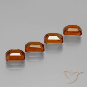 Pedras preciosas de granada hessonita Laranja Médio natural de 4.49 ct, Corte Octógono / Esmeralda, VS