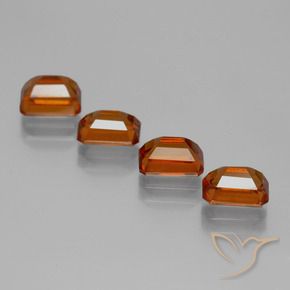 Pedras preciosas de granada hessonita Laranja Médio natural de 4.86 ct, Corte Octógono / Esmeralda, VS