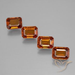 Pedras preciosas de granada hessonita Laranja Médio natural de 4.35 ct, Corte Octógono / Esmeralda, VS