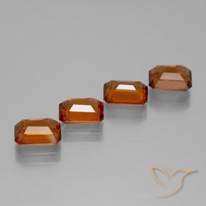Pedras preciosas de granada hessonita Laranja Médio natural de 4.35 ct, Corte Octógono / Esmeralda, VS