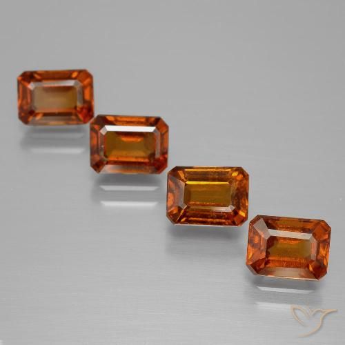 5.07ctw Natural Laranja Médio granada hessonita, Corte Esmeralda, VS