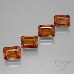 Pedras preciosas de granada hessonita Laranja Médio natural de 5.07 ct, Corte Octógono / Esmeralda, VS