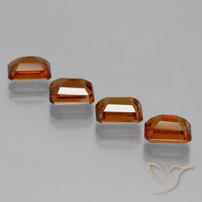 Pedras preciosas de granada hessonita Laranja Médio natural de 5.07 ct, Corte Octógono / Esmeralda, VS