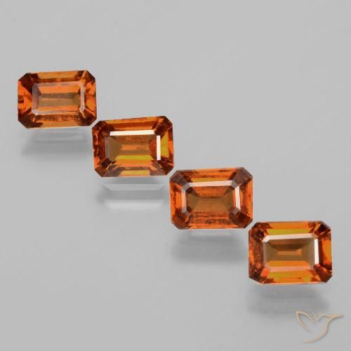 4.63ctw Natural Laranja Profundo granada hessonita, Corte Esmeralda, VS