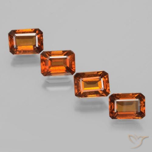 4.86ctw Natural Laranja Médio granada hessonita, Corte Esmeralda, VS-SI