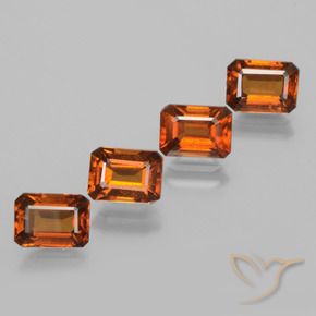 Pedras preciosas de granada hessonita Laranja Médio natural de 4.86 ct, Corte Octógono / Esmeralda, VS-SI
