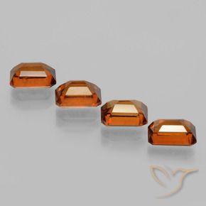 Pedras preciosas de granada hessonita Laranja Médio natural de 4.86 ct, Corte Octógono / Esmeralda, VS-SI