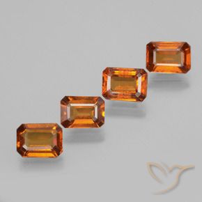 Pedras preciosas de granada hessonita Laranja Profundo natural de 3.70 ct, Corte Octógono / Esmeralda, VS