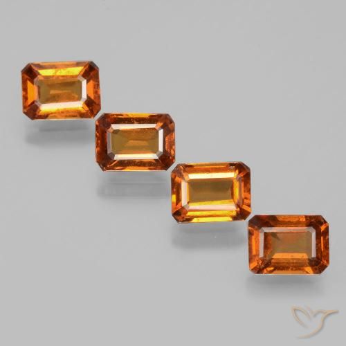4.14ctw Natural Laranja Médio granada hessonita, Corte Esmeralda, VS