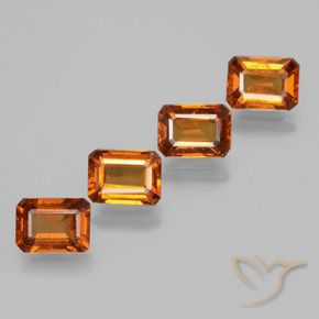 Pedras preciosas de granada hessonita Laranja Médio natural de 4.14 ct, Corte Octógono / Esmeralda, VS