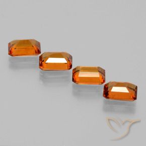Pedras preciosas de granada hessonita Laranja Médio natural de 4.14 ct, Corte Octógono / Esmeralda, VS