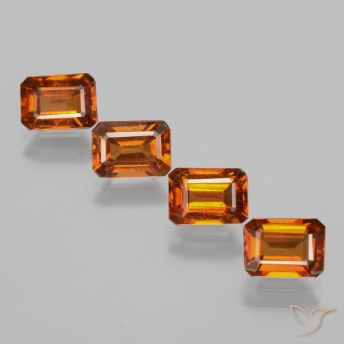 4.91ctw Natural Laranja Médio granada hessonita, Corte Esmeralda, VS