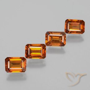 Pedras preciosas de granada hessonita Laranja Médio natural de 4.91 ct, Corte Octógono / Esmeralda, VS