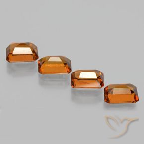 Pedras preciosas de granada hessonita Laranja Médio natural de 4.91 ct, Corte Octógono / Esmeralda, VS