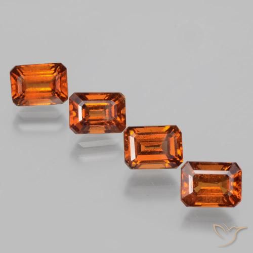 4.89ctw Natural laranja avermelhado granada hessonita, Corte Esmeralda, VS