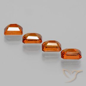 Pedras preciosas de granada hessonita Laranja médio-escuro natural de 4.73 ct, Corte Octógono / Esmeralda, VS