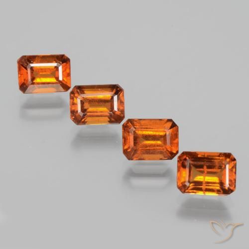 4.82ctw Natural Laranja Médio granada hessonita, Corte Esmeralda, VS-SI