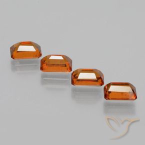 Pedras preciosas de granada hessonita Laranja médio-escuro natural de 4.10 ct, Corte Octógono / Esmeralda, VS