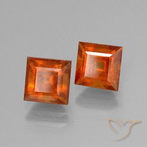 Pedras preciosas de granada hessonita Laranja Médio natural de 3.05 ct, Quadrado, VS-SI