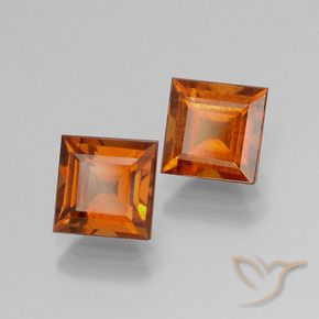 Pedras preciosas de granada hessonita Laranja médio-escuro natural de 2.58 ct, Quadrado, VS