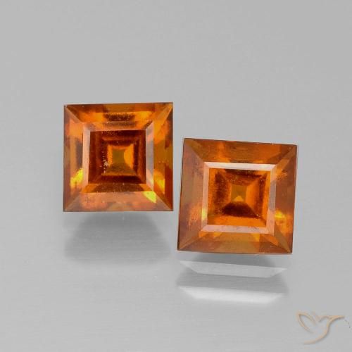 2.81ctw Natural Laranja Médio granada hessonita, Quadrado, VS