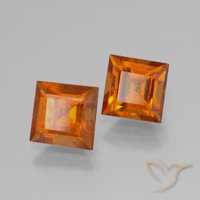 Pedras preciosas de granada hessonita Laranja Médio natural de 2.81 ct, Quadrado, VS
