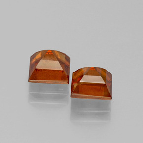 Pedras preciosas de granada hessonita laranja natural de 2,82 ct, quadrado, VS-SI