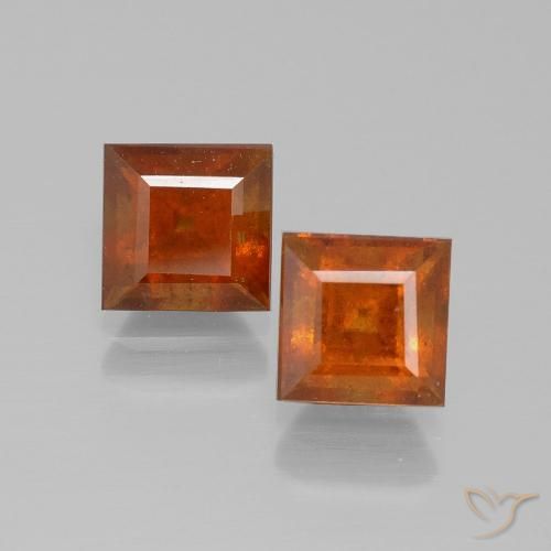 3.19ctw Natural Laranja Médio granada hessonita, Quadrado, VS-SI
