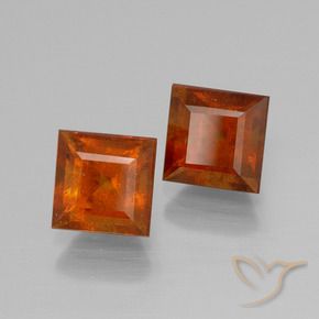 Pedras preciosas de granada hessonita Laranja Médio natural de 3.19 ct, Quadrado, VS-SI