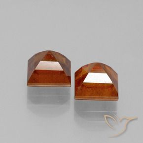 Pedras preciosas de granada hessonita Laranja Médio natural de 3.19 ct, Quadrado, VS-SI